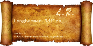Langhammer Róza névjegykártya